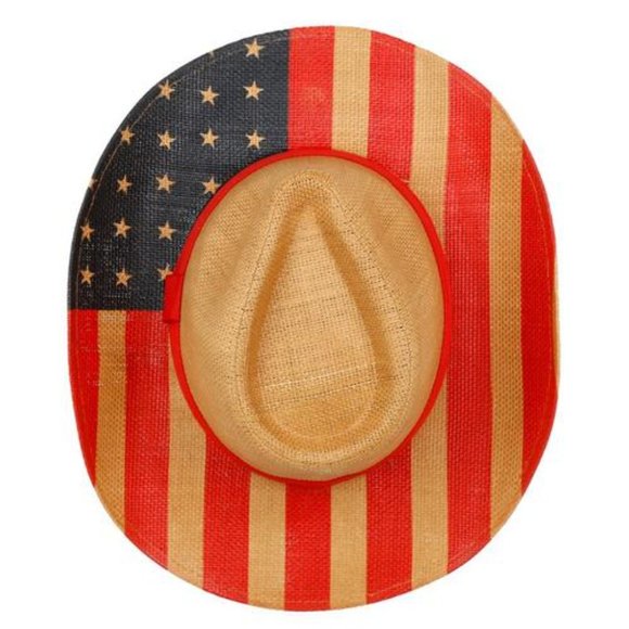 Twig & Arrow MENS  Cowboy Hat USA American Vintage Flag  NEW/NWT - Picture 2 of 8